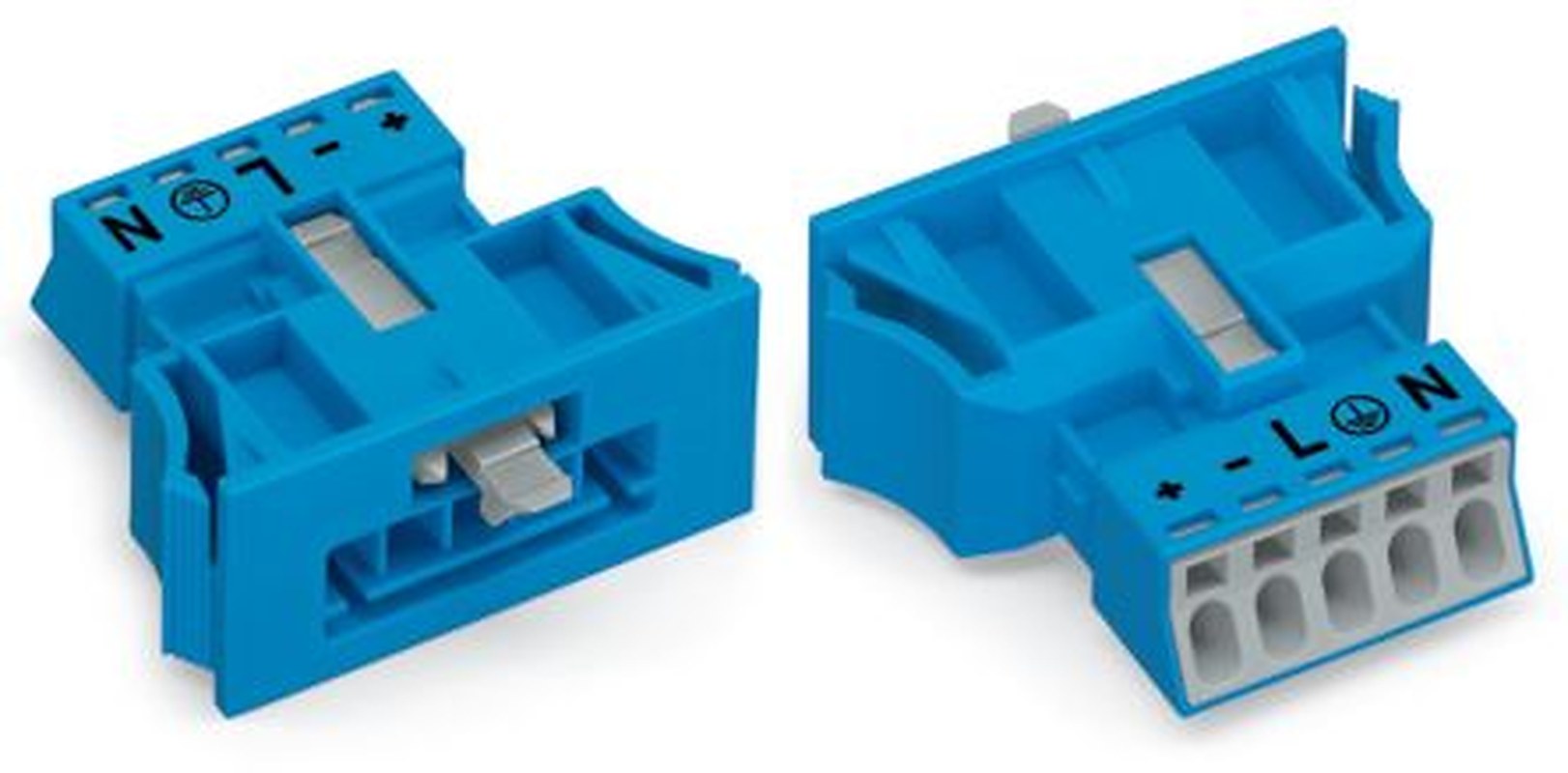 WAGO 890 Series Snap-in Male Lighting Connector Male Cage Clamp, 5-Pole, 16A, 5-Way, IP40, IP20