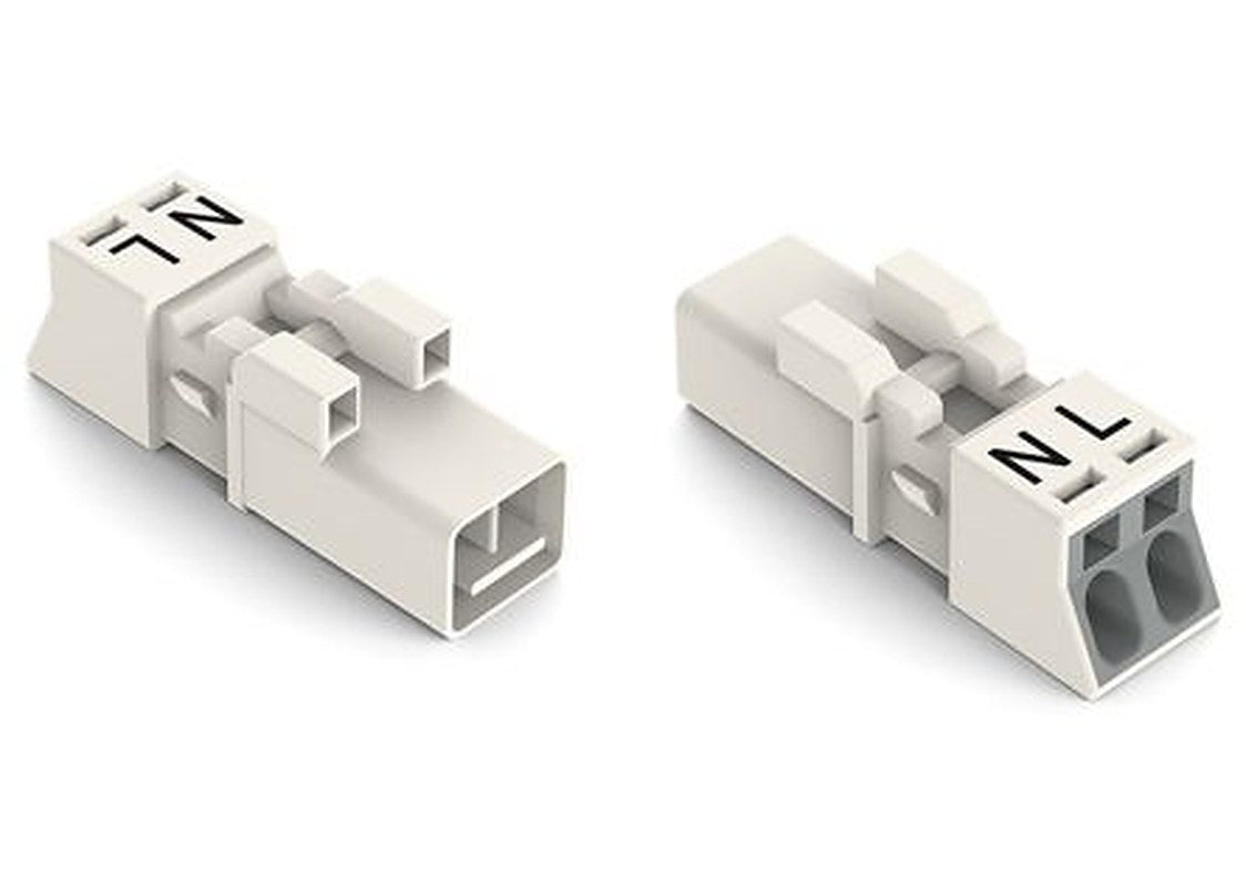 WAGO 890 Series Plug-in Male Lighting Connector Male Push-in, 2-Pole, 16A, 2-Way, IP20, IP40