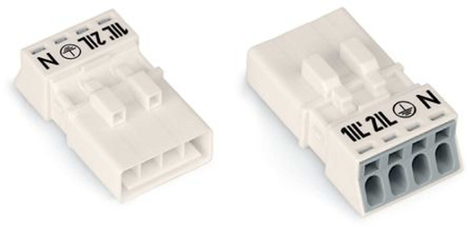 WAGO 890 Series Plug-in Male Lighting Connector Male Push-in, 4-Pole, 16A, 4-Way, IP40, IP20