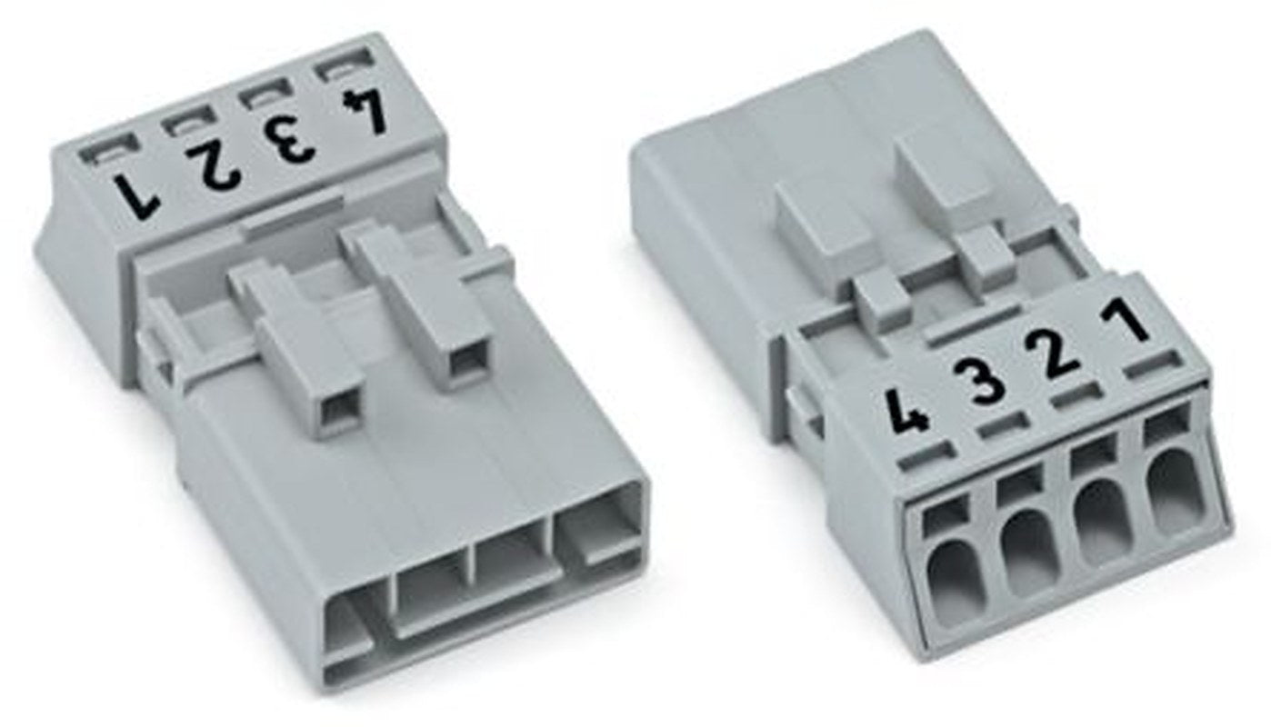 WAGO 890 Series Plug-in Male Lighting Connector Male Cage Clamp, 4-Pole, 16A, 4-Way, IP20, IP40