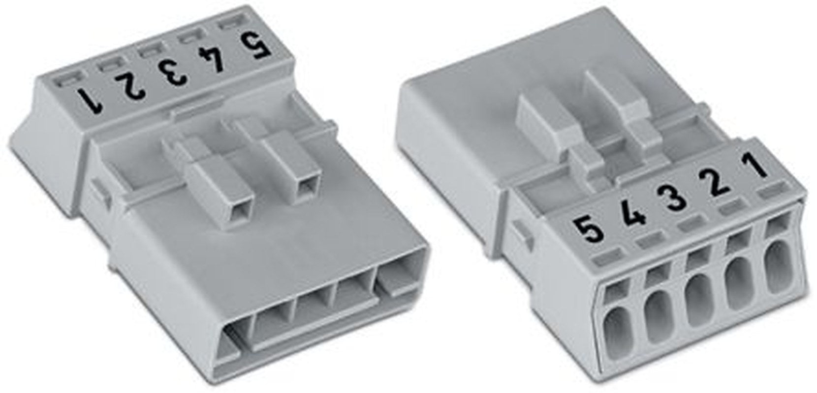 WAGO 890 Series Plug-in Male Lighting Connector Male Push-in, 5-Pole, 16A, 5-Way, IP20, IP40