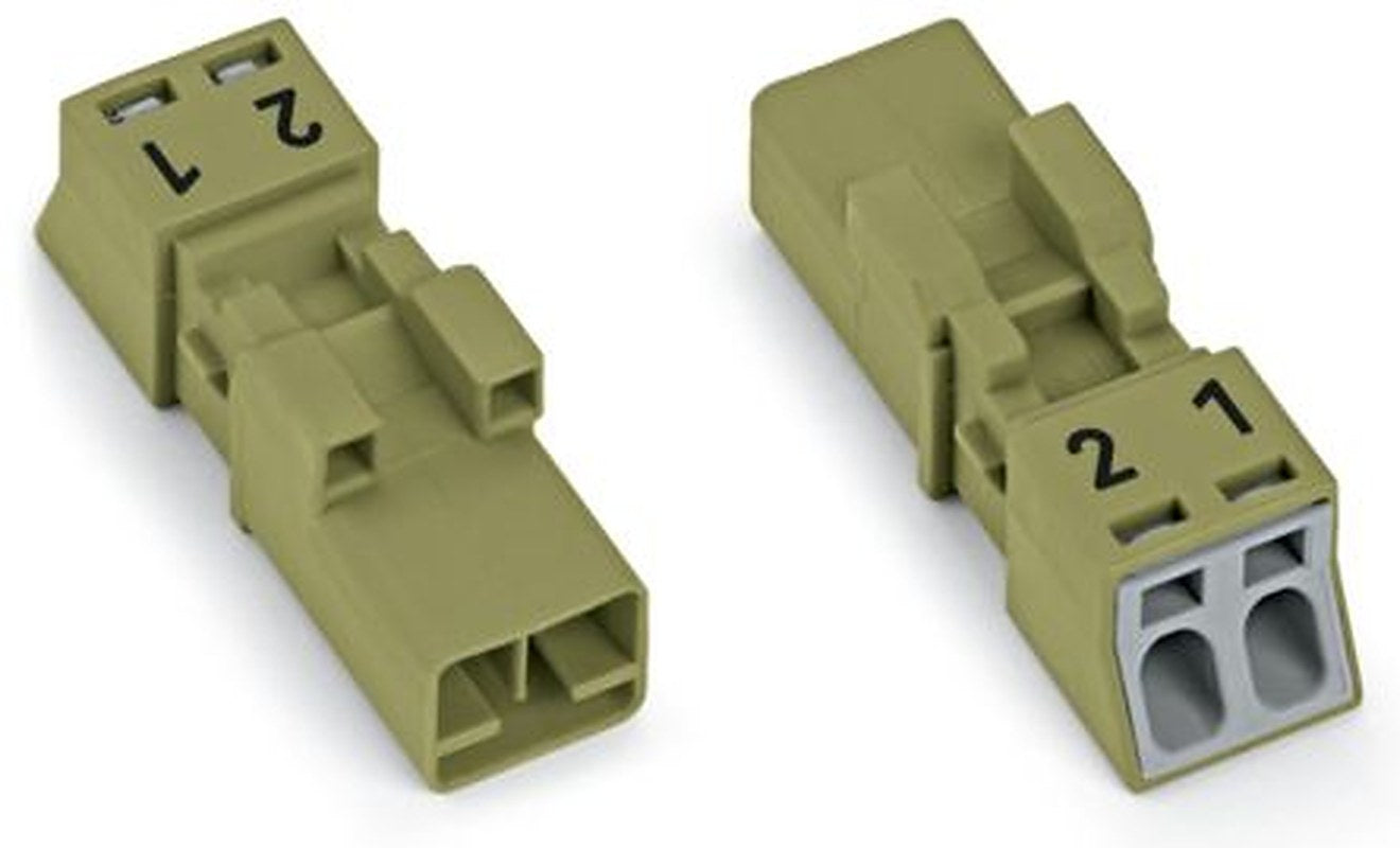 WAGO 890 Series Plug-in Male Lighting Connector Male Push-in, 2-Pole, 16A, 2-Way, IP20, IP40