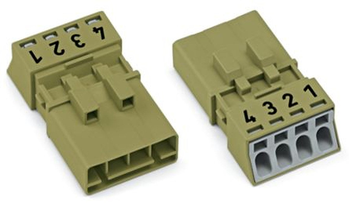 WAGO 890 Series Plug-in Male Lighting Connector Male Push-in, 4-Pole, 16A, 4-Way, IP20, IP40