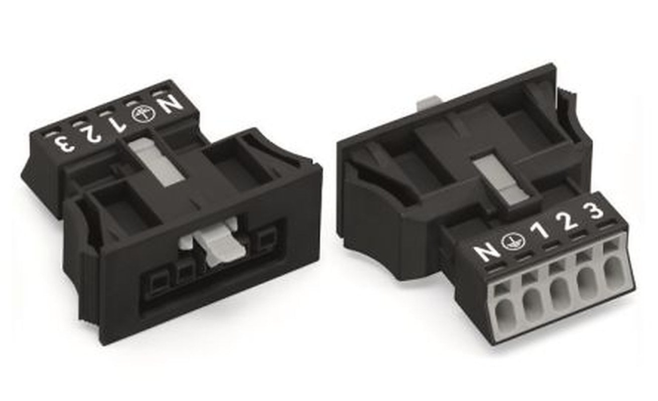 WAGO 890 Series Snap-in Connector Female Cage Clamp, 5-Pole, 13A, 5-Way, IP20
