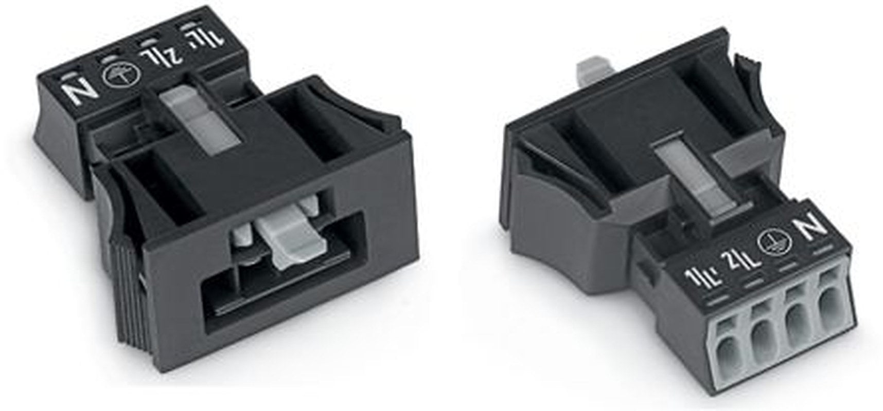 WAGO 890 Series Snap-in Male Lighting Connector Male Push-in, 4-Pole, 16A, 4-Way, IP40, IP20
