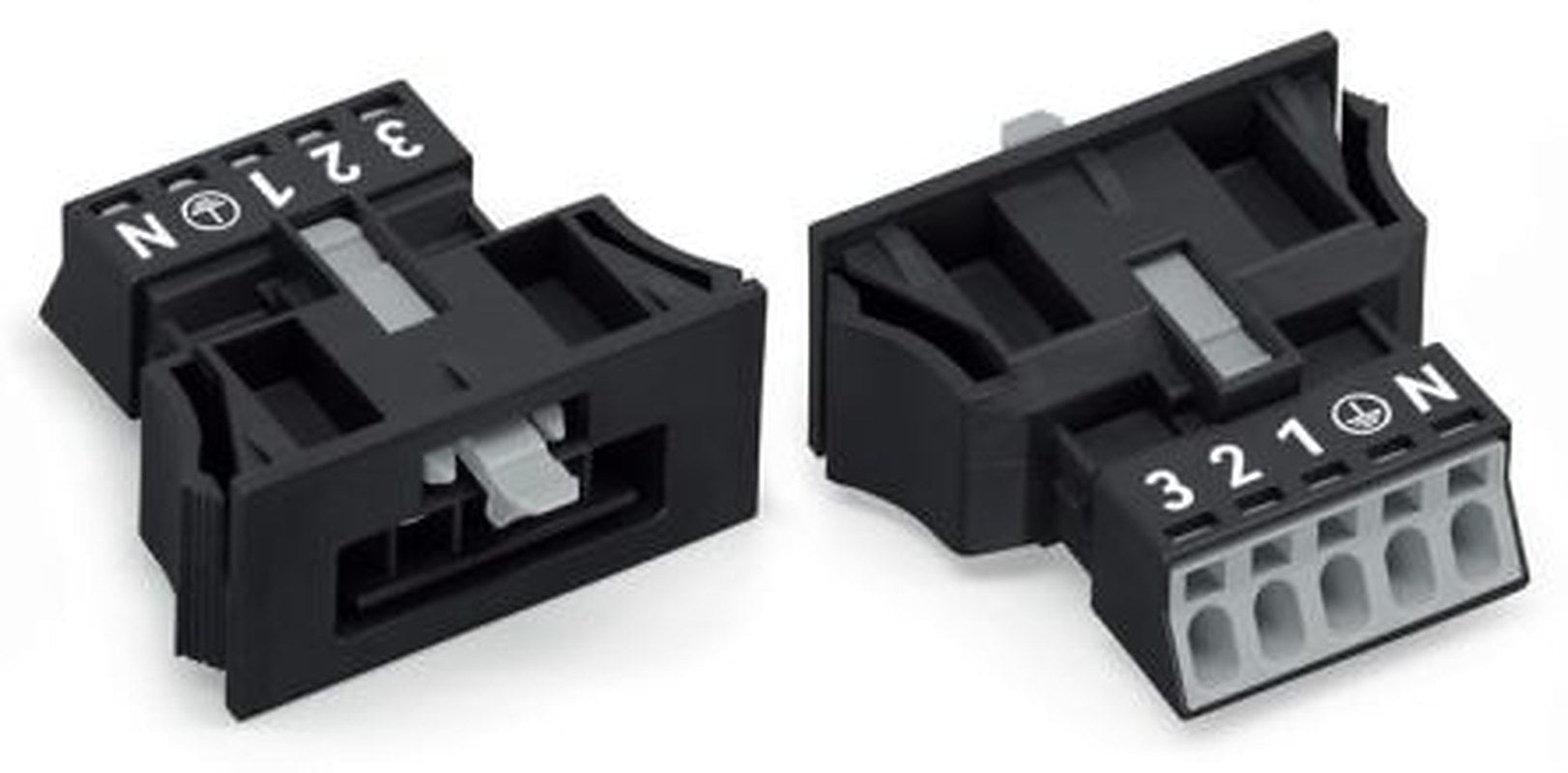 WAGO 890 Series Flush Lighting Connector Male Cage Clamp, 5-Pole, 13A, 5-Way, IP20, IP40