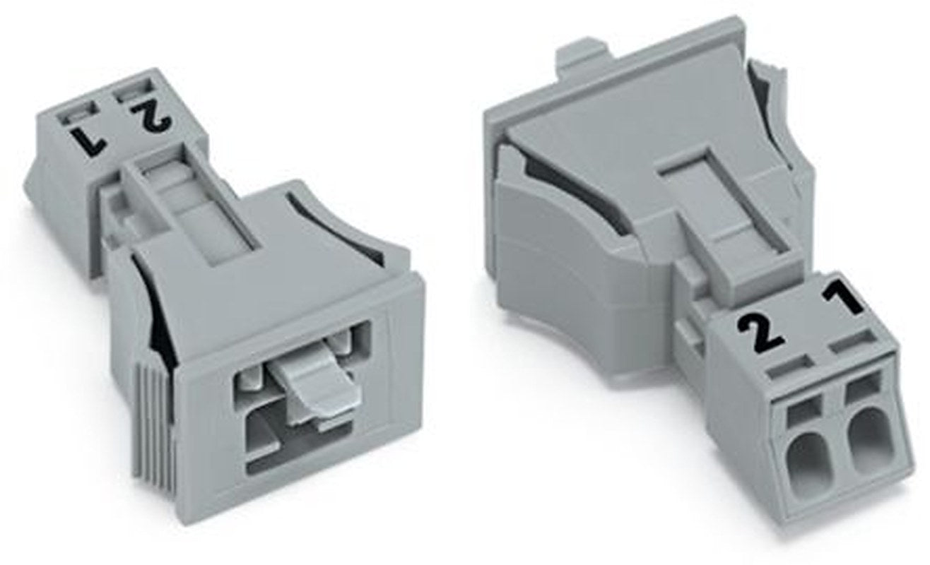WAGO 890 Series Snap-in Male Lighting Connector Male Push-in, 2-Pole, 16A, 2-Way, IP40, IP20