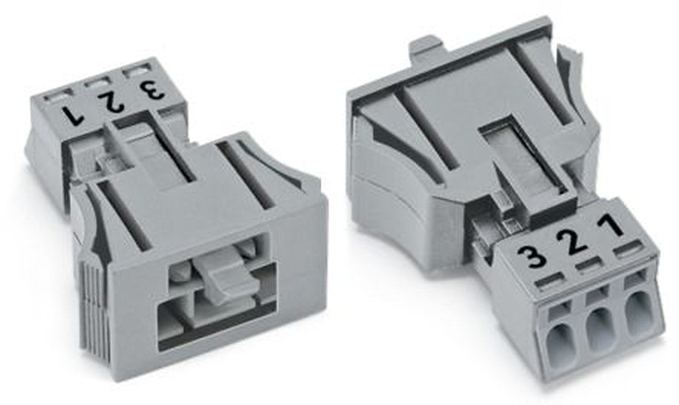 WAGO 890 Series Snap-in Male Lighting Connector Male Push-in, 3-Pole, 16A, 3-Way, IP40, IP20