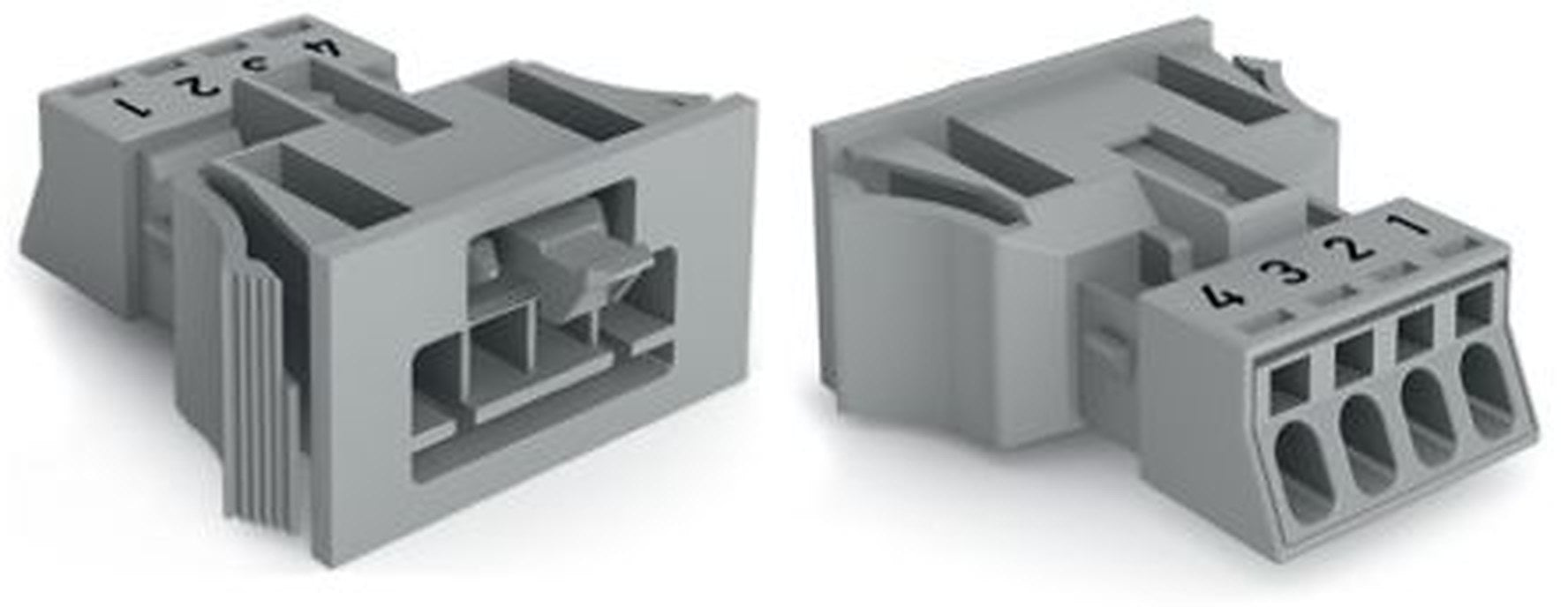 WAGO 890 Series Snap-in Male Lighting Connector Male Push-in, 4-Pole, 16A, 4-Way, IP40, IP20