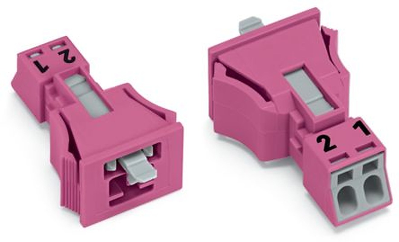 WAGO 890 Series Snap-in Male Lighting Connector Male Cage Clamp, 2-Pole, 16A, 2-Way, IP20, IP40
