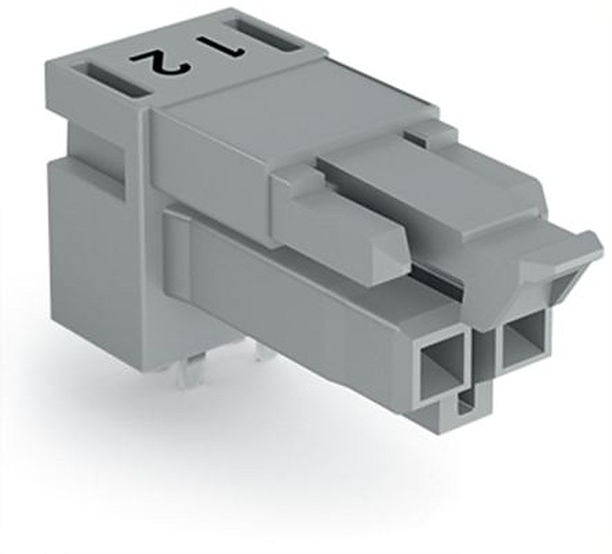 WAGO 890 Series Angled Snap-in PCB Socket, 2-Contact, 1 Row, 4.4 mm Pitch Cage Clamp
