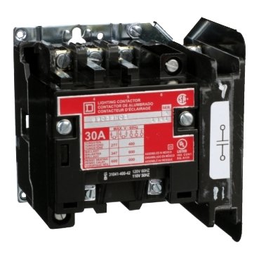 Contactor, Type S, multipole lighting, electrically held, 30A, 4 pole, 110/120VAC 50/60Hz coil, open style [TAA] (Contactor Type S) is a Schneider Electric product. Designed for reliable performance and long service life. Available across Iraq — contact us for pricing and delivery options.