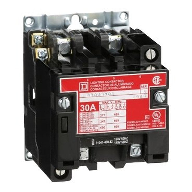 Contactor, Type S, multipole lighting, electrically held, 30A, 2 pole, 110/120VAC 50/60Hz coil, open style [TAA] (Contactor Type S) is a Schneider Electric product. Designed for reliable performance and long service life. Available across Iraq — contact us for pricing and delivery options.