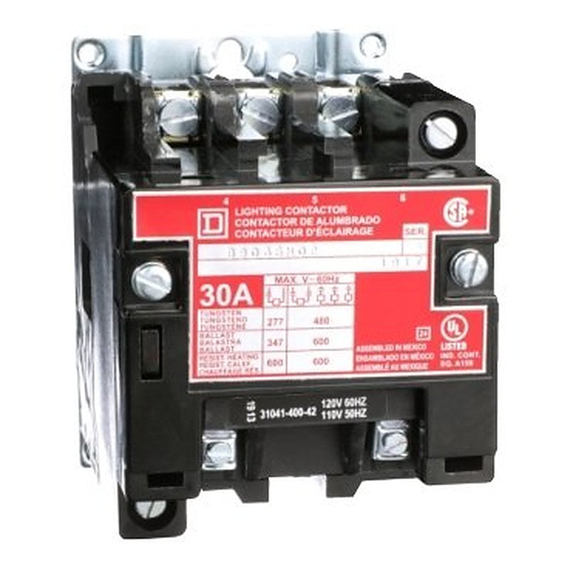 Contactor, Type S, multipole lighting, electrically held, 30A, 3 pole, 110/120VAC 50/60Hz coil, open style [TAA] (Contactor Type S) is a Schneider Electric product. Designed for reliable performance and long service life. Available across Iraq — contact us for pricing and delivery options.