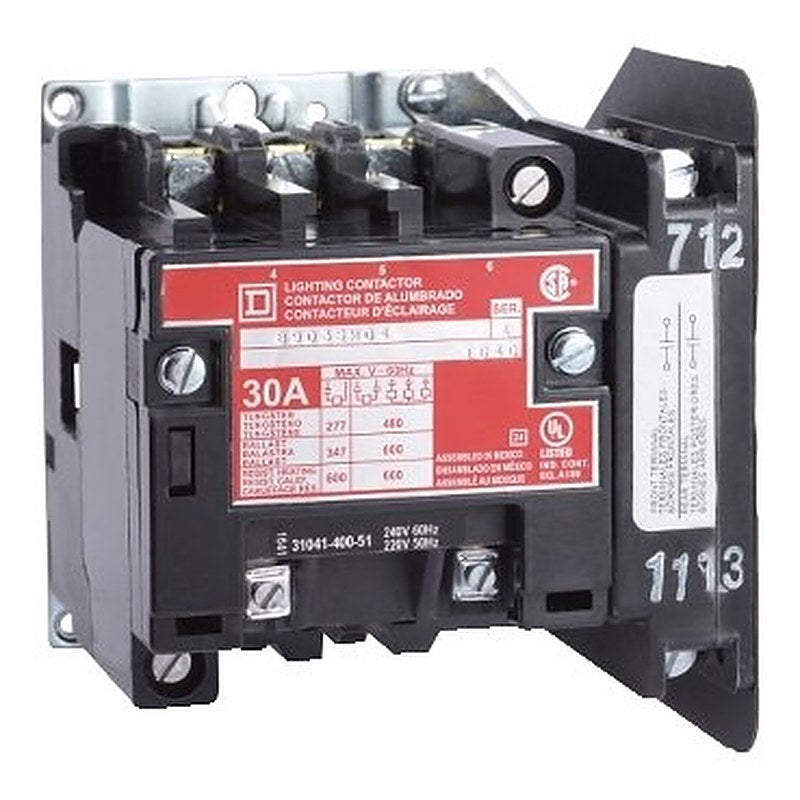 Contactor, Type S, multipole lighting, electrically held, 30A, 5 pole, 220/240 VAC 50/60 Hz coil, open style [TAA] (Contactor Type S) is a Schneider Electric product. Designed for reliable performance and long service life. Available across Iraq — contact us for pricing and delivery options.
