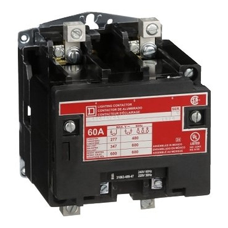 Contactor, Type S, multipole lighting, electrically held, 60A, 2 pole, 220/240VAC 50/60Hz coil, open style [TAA] (Contactor Type S) is a Schneider Electric product. Designed for reliable performance and long service life. Available across Iraq — contact us for pricing and delivery options.