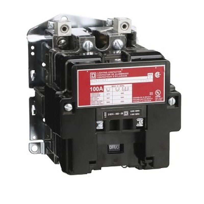 Contactor, Type S, multipole lighting, electrically held, 100A, 2 pole, open, 120/100VAC 60/50Hz coil [TAA] (Contactor Type S) is a Schneider Electric product. Designed for reliable performance and long service life. Available across Iraq — contact us for pricing and delivery options.