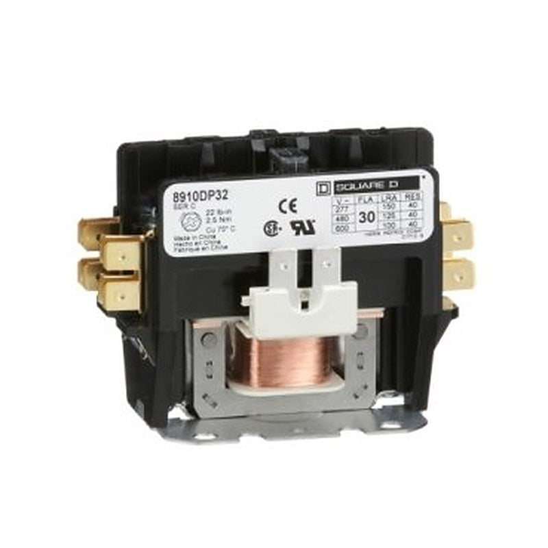 Contactor, Definite Purpose, 30A, 2 pole, 440/480VAC 50/60Hz coil, open (Contactor Definite Purpose) is a Schneider Electric product. Designed for reliable performance and long service life. Available across Iraq — contact us for pricing and delivery options.