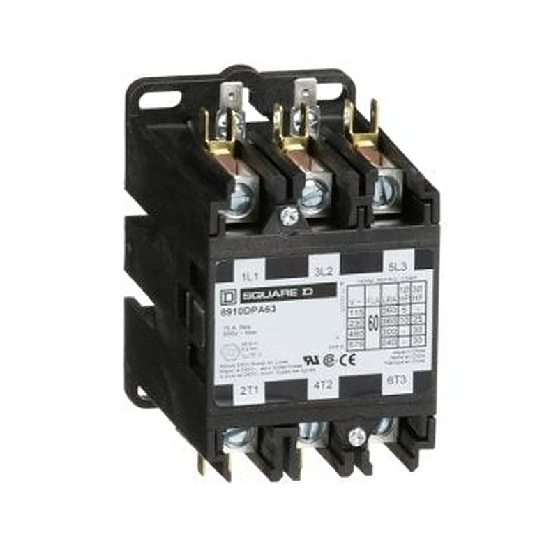 Contactor, Definite Purpose, 60A, 3 pole, 30HP at 575VAC, 3 phase, 440/480VAC 50/60Hz coil, open (Contactor Definite Purpose) is a Schneider Electric product. Designed for reliable performance and long service life. Available across Iraq — contact us for pricing and delivery options.