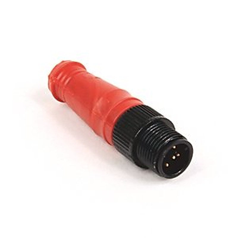 Shorting Plug, Mini, 5 pin connector, Red Santoprene, Male Connector end, Nickel-Plated Brass