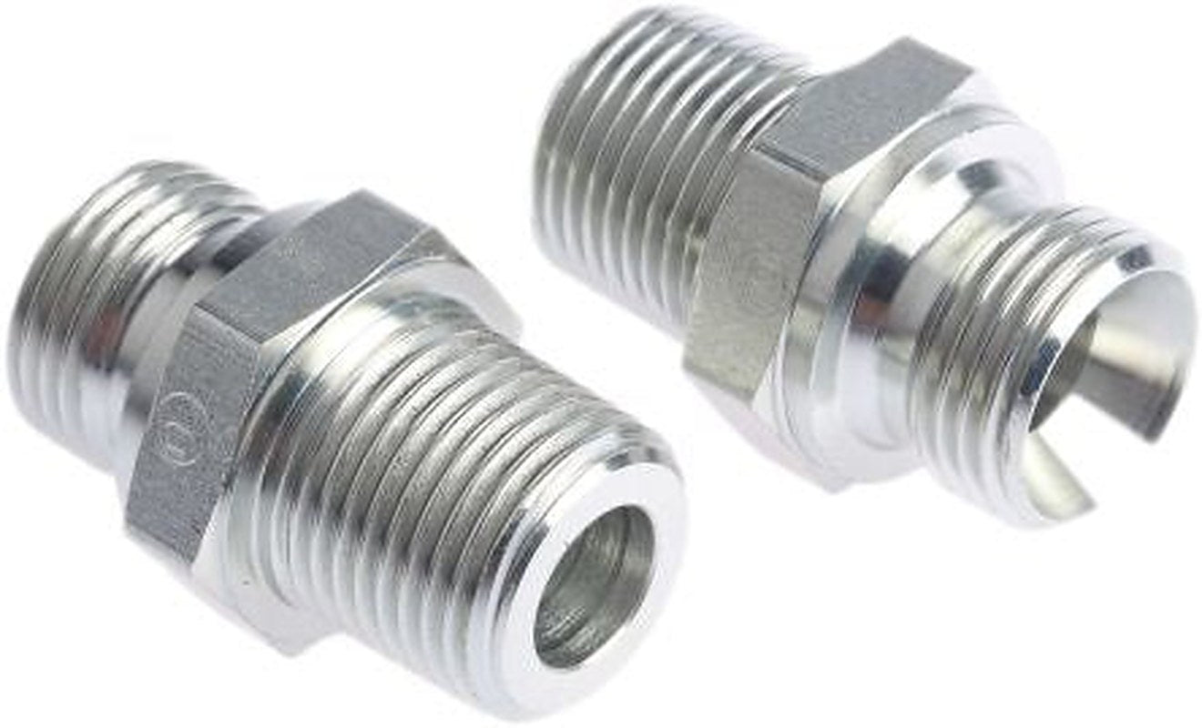 Parker 8F3MK4S Hydraulic Straight Threaded Adapter Male R, 60 °, Steel, 0.5 in Hose ID