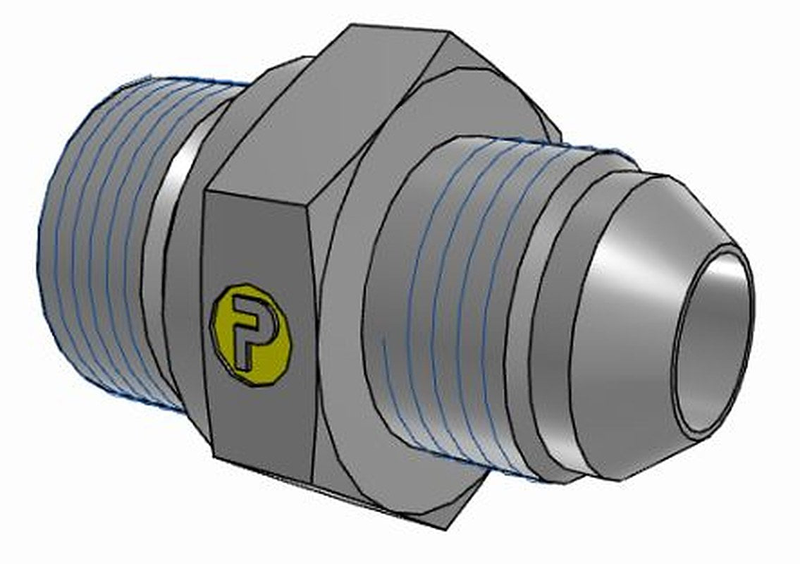 Parker 8M22F82EDMXS Hydraulic Fitting Male, 37 °, Steel, 22 mm Hose ID