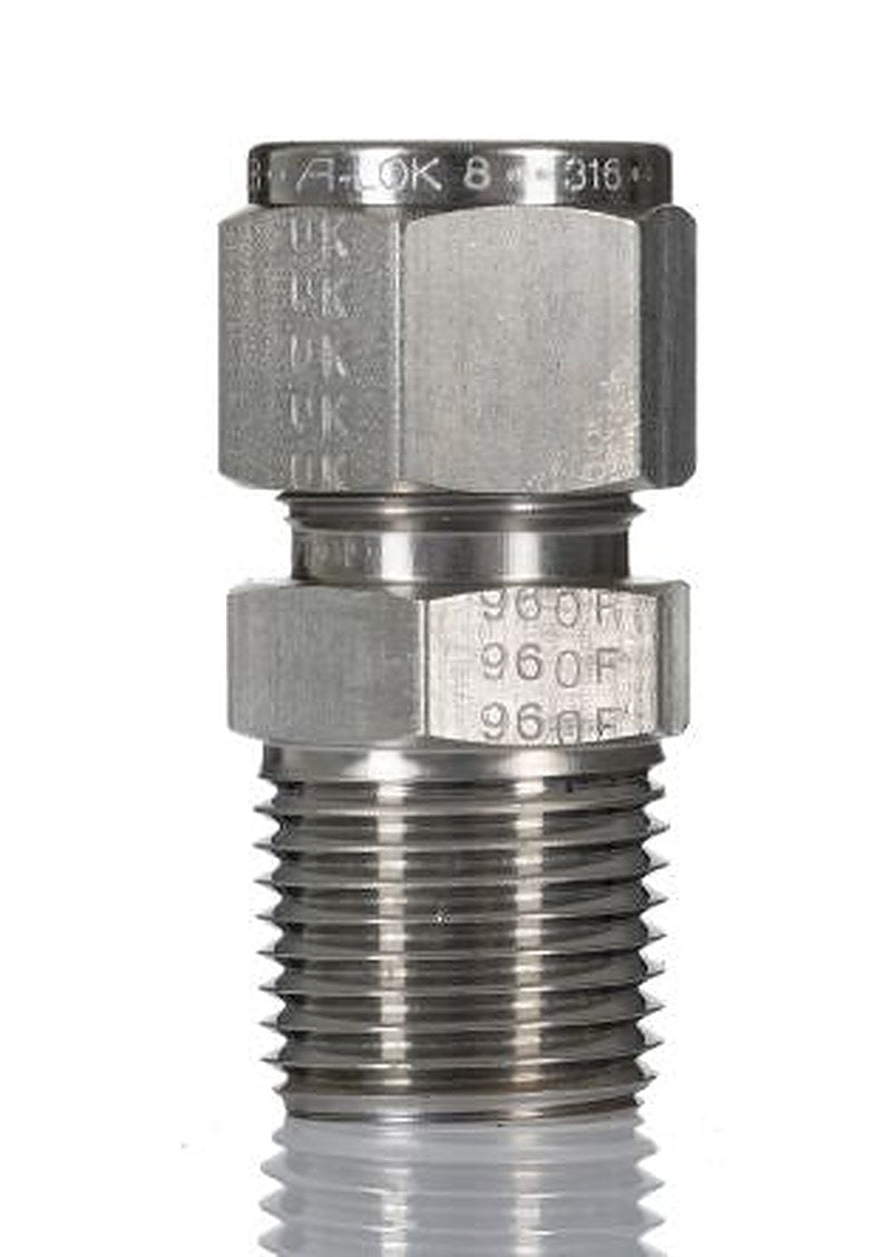 Parker Stainless Steel Pipe Fitting, Straight Elbow Coupler NPT Threaded 1/2 in