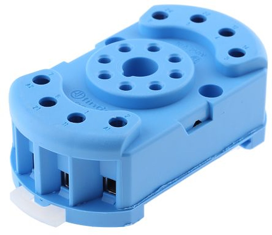 Finder 90 8 Way 250V ac DIN Rail Relay Socket, for use with 60.12