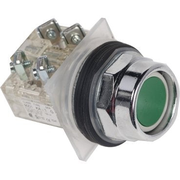 Push-button, Harmony 9001K, metal, recessed, green, 30mm, spring return, screw terminals for lug, 1 C/O (Push-button Harmony 9001K) is a Schneider Electric product. Designed for reliable performance and long service life. Available across Iraq — contact us for pricing and delivery options.