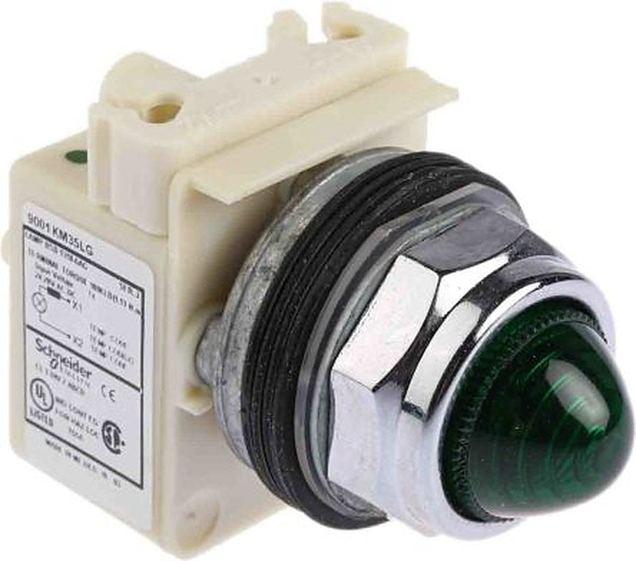 Schneider Electric, Harmony, Flush Green LED Pilot Light, 30 mm Cutout, IP66, Round