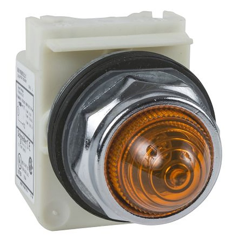 Schneider Electric, Harmony, Flush Orange LED Pilot Light, 30 mm Cutout, IP66, Round