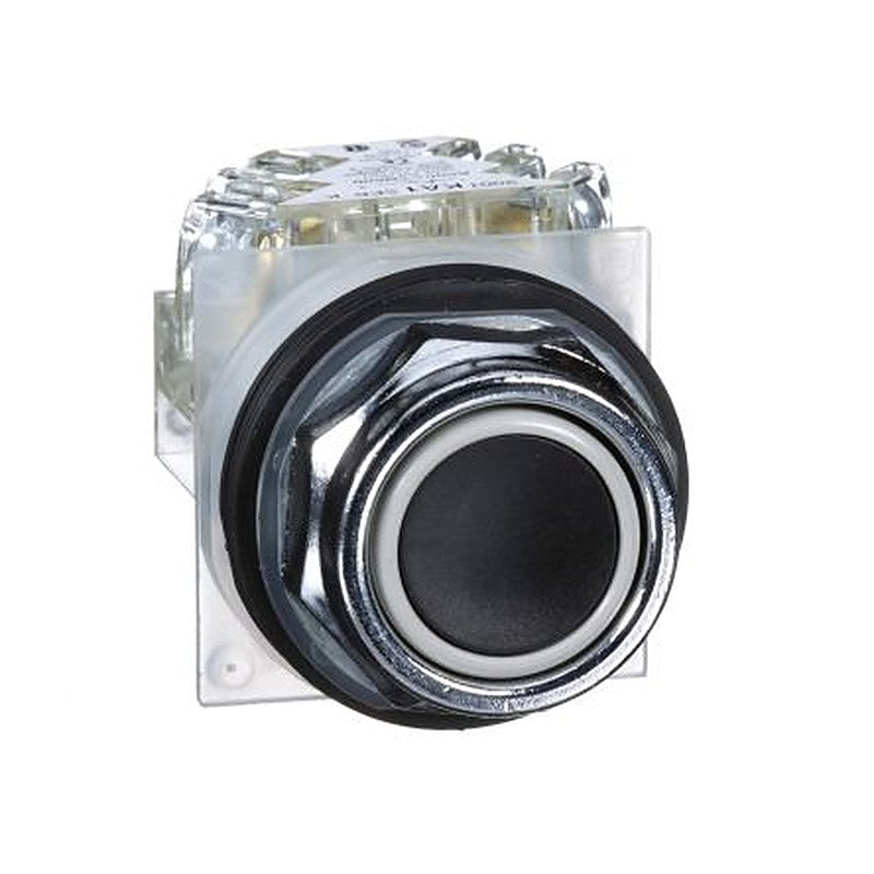 Schneider Electric Harmony Series Push Button Switch, Spring Return, 30 mm Cutout, 1 CO, Black LED, IP66, 125 V dc 240 V