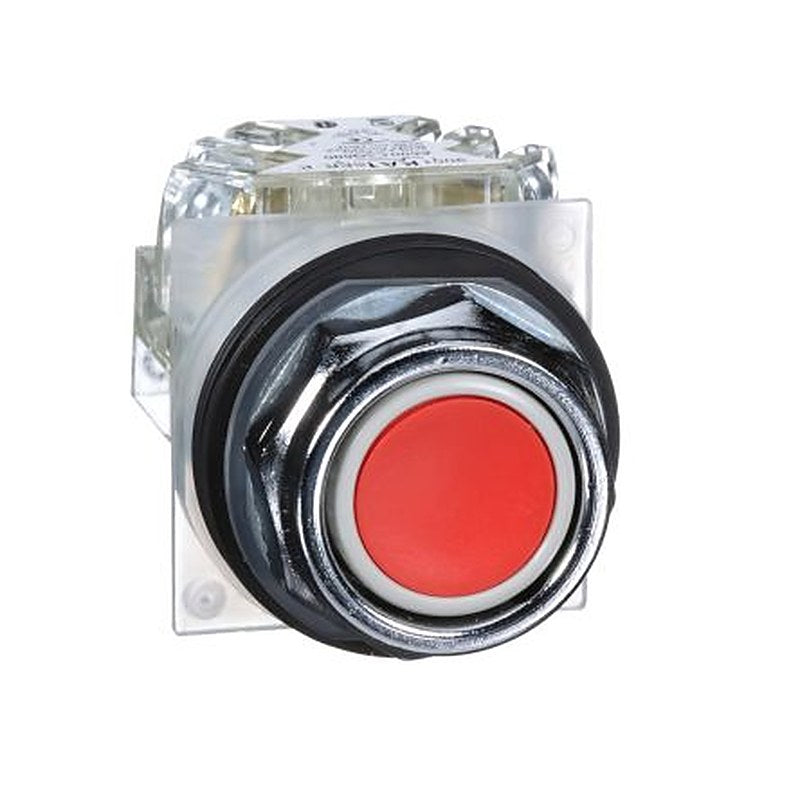 Schneider Electric Harmony Series Push Button Switch, Spring Return, 30 mm Cutout, 1 CO, Red LED, IP66, 125 V dc 240 V