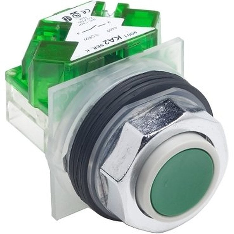 Push-button, Harmony 9001K, metal, projecting, green, 30mm, spring return, 1 NO (Push-button Harmony 9001K) is a Schneider Electric product. Designed for reliable performance and long service life. Available across Iraq — contact us for pricing and delivery options.