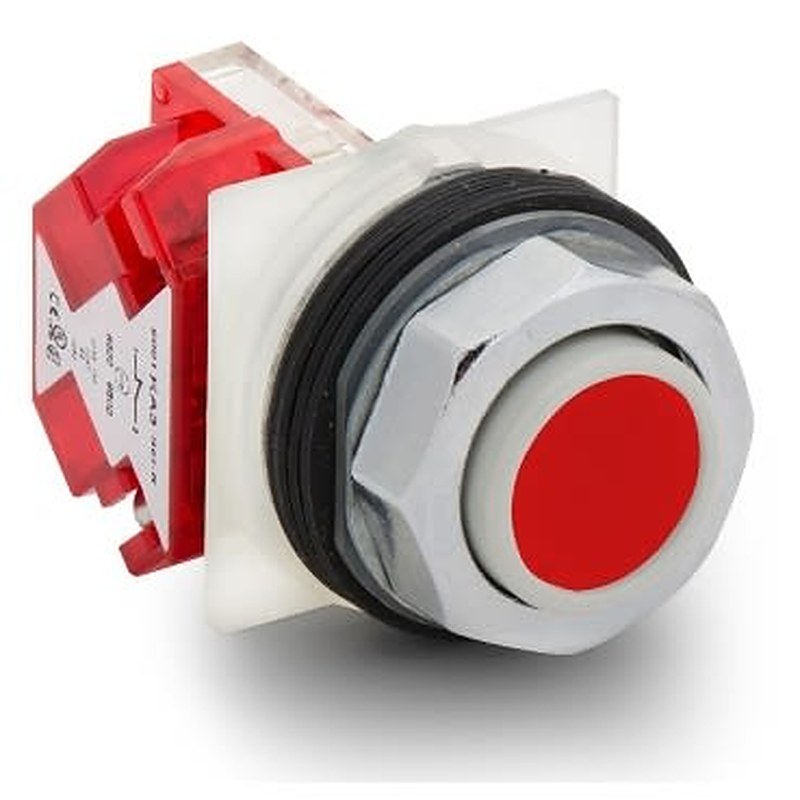Schneider Electric Harmony 9001K Series Illuminated Push Button Switch, Spring Return, 30 mm Cutout, 1 NC, Red LED,