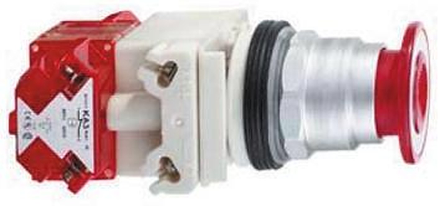 Schneider Electric Harmony 9001K Series Push Button Switch, Spring Return, Panel, 30 mm Cutout, SPST, Red LED, IP66 600