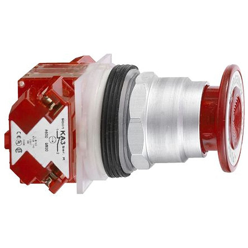Schneider Electric Harmony Series Push Button Switch, Spring Return, Panel, 30 mm Cutout, SPST, Red LED, IP66, 125 V dc