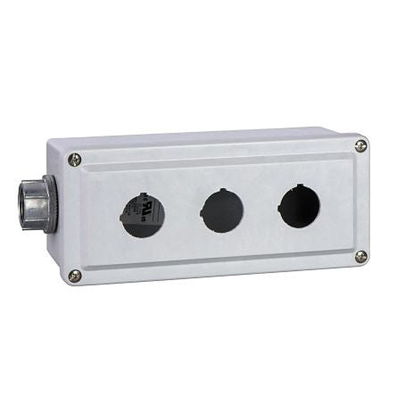 Schneider Electric Aluminium Harmony 9001K Push Button Enclosure - 3 Hole 30 mm Diameter