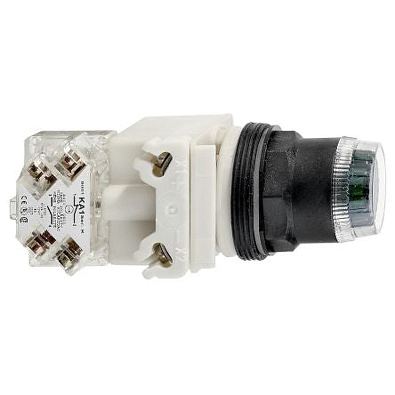 Schneider Electric Harmony 9001SK Series Illuminated Push Button Switch, Spring Return, Panel Mount, 30 mm Cutout, Green