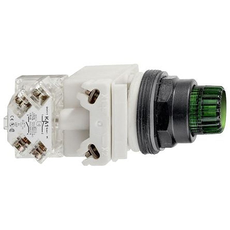 Schneider Electric 9001 Series Green Spring Return Push Button Head, 30 mm Cutout, IP66