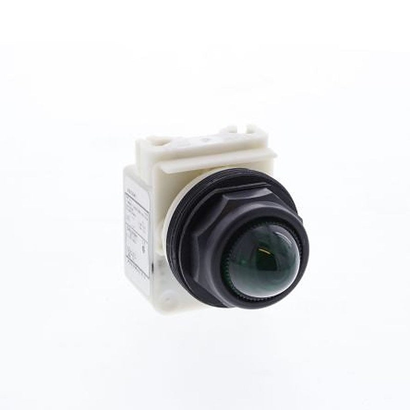 Schneider Electric, 9001SK, Panel Mount Green Incandescent Lamp Pilot Light Complete Unit, 30 mm Cutout, IP66, Round,