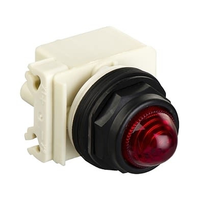 Schneider Electric, Harmony 9001SK Red Incandescent Lamp Pilot Light, 30 mm Cutout, IP65, IP66, Round, 120V ac