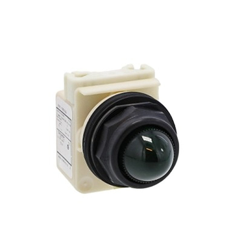 Schneider Electric, Harmony 9001SK, Panel Mount Green LED Pilot Light, 30 mm Cutout, IP65, IP66, Dome, 120V