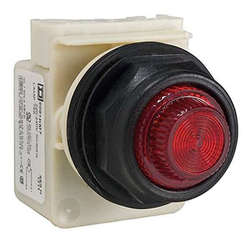 Schneider Electric, Harmony 9001SK, Panel Mount Red Pilot Pilot Light, 30 mm Cutout, IP66, Round, 240V ac