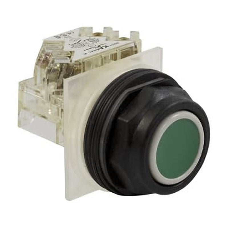 Schneider Electric Harmony 9001SK Series Push Button Switch, Spring Return, Panel, 30 mm Cutout, 1 CO, Green LED, IP66,