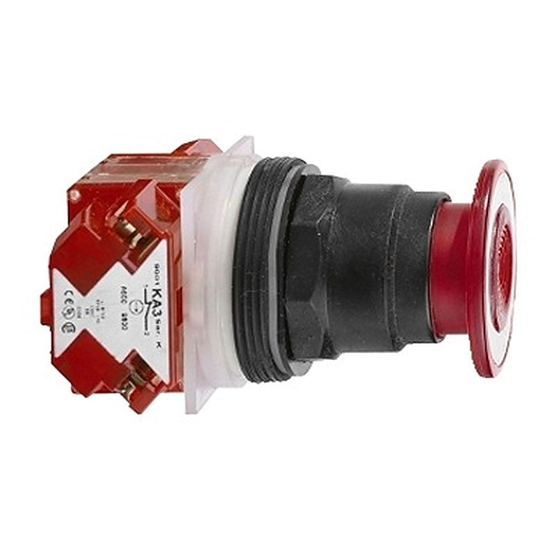 Schneider Electric Harmony 9001SK Series Pushbutton, Push-Push, Panel Mount, 30 mm Cutout, 1 NC, Red LED, IP65, IP66,
