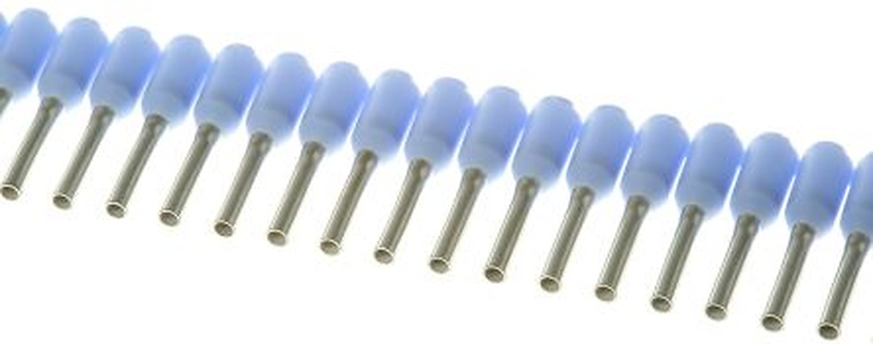 Weidmüller Insulated Crimp Bootlace Ferrule, 8 mm Pin Length, 1.2 mm Pin Diameter, Blue to 18 AWG Wire Size