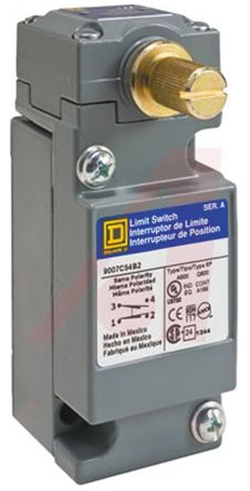 Telemecanique Sensors 9007 Series Lever Limit Switch, 1 NO/1 NC, IP67, Zinc Alloy Housing