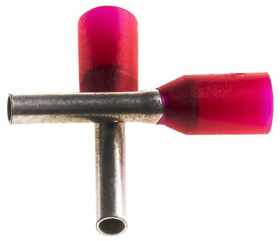 Weidmüller Insulated Crimp Bootlace Ferrule, 8 mm Pin Length, 1.4 mm Pin Diameter, Red from 17 AWG to 17 AWG Wire Size