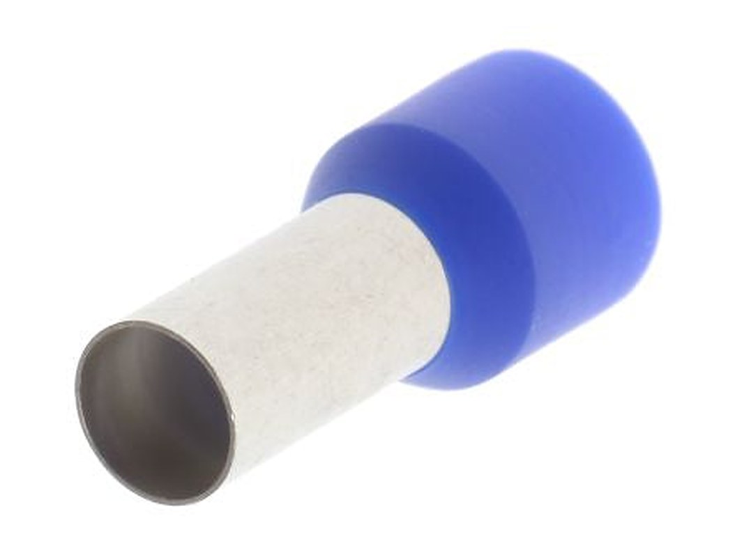 Weidmüller Insulated Crimp Bootlace Ferrule, 12 mm Pin Length, 5.8 mm Pin Diameter, Blue to 6 AWG Wire Size